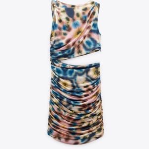 Zara Cut out printed dress